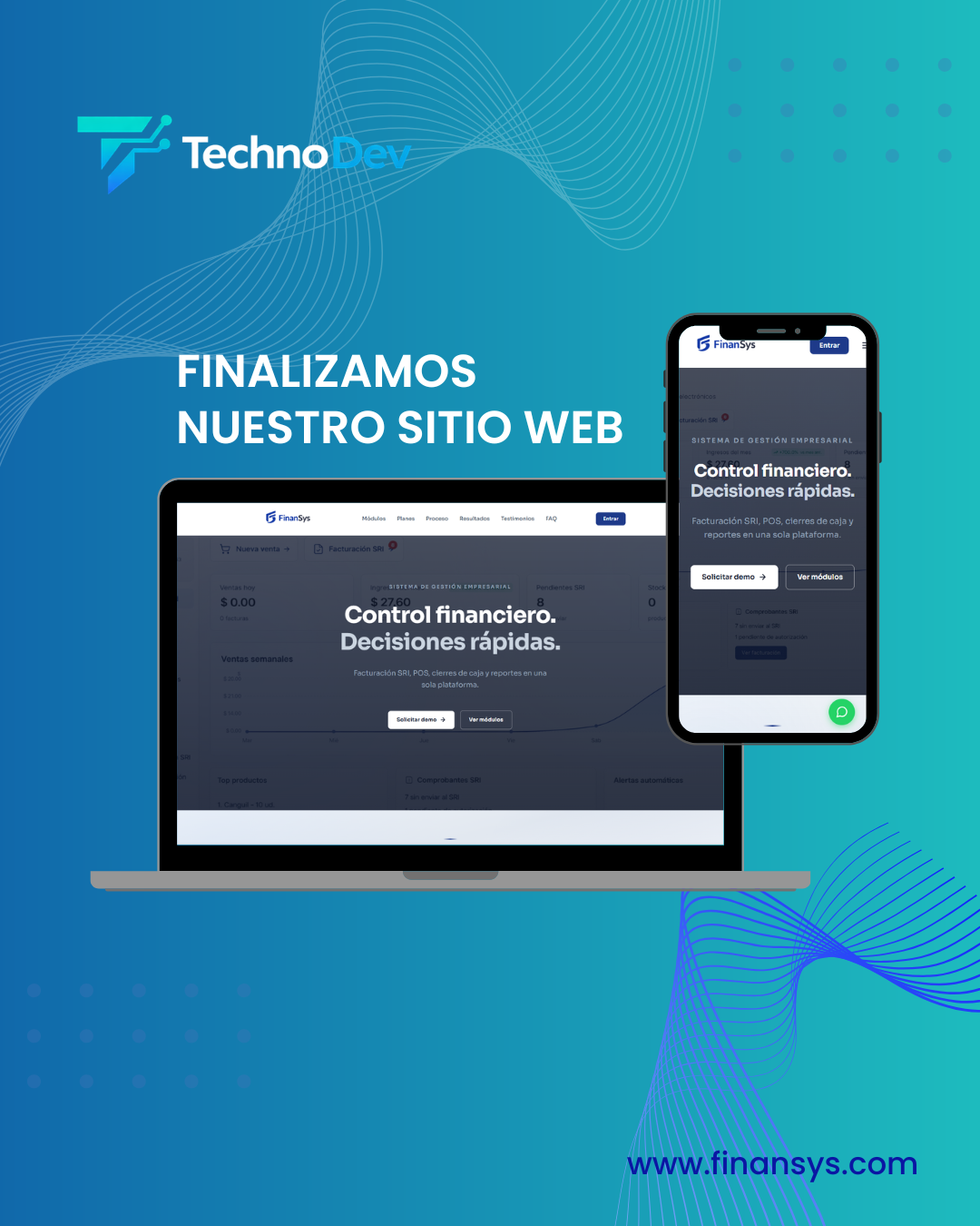 Mockup de FinanSys Landing Page