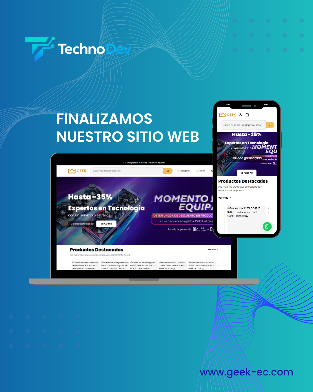 Mockup de Geek Technology Landing Page