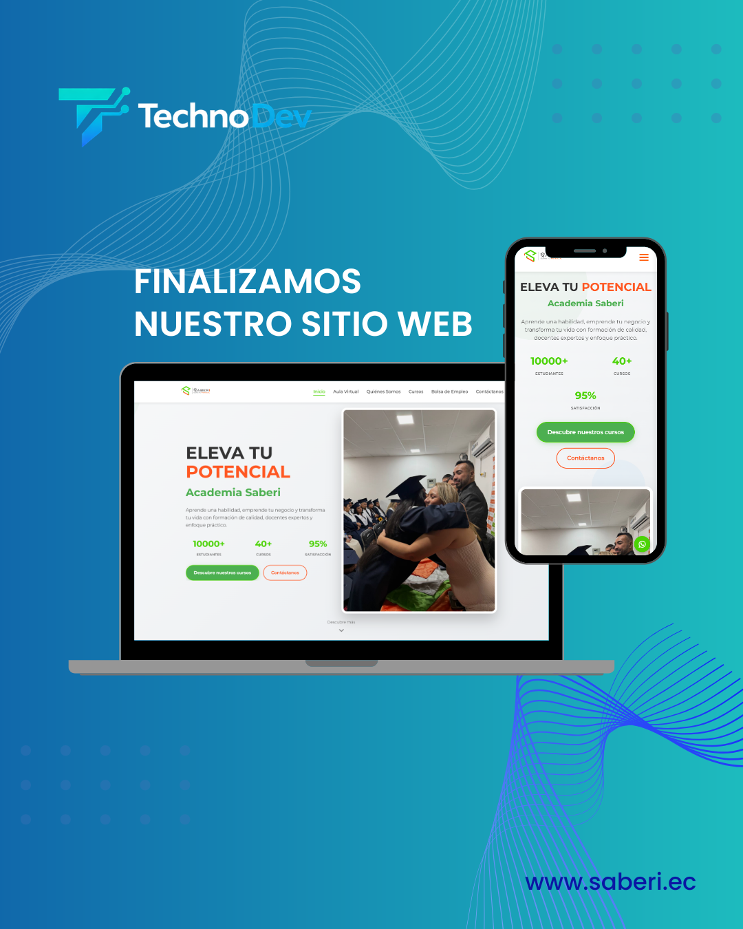 Mockup de Saberi Ec Landing Page