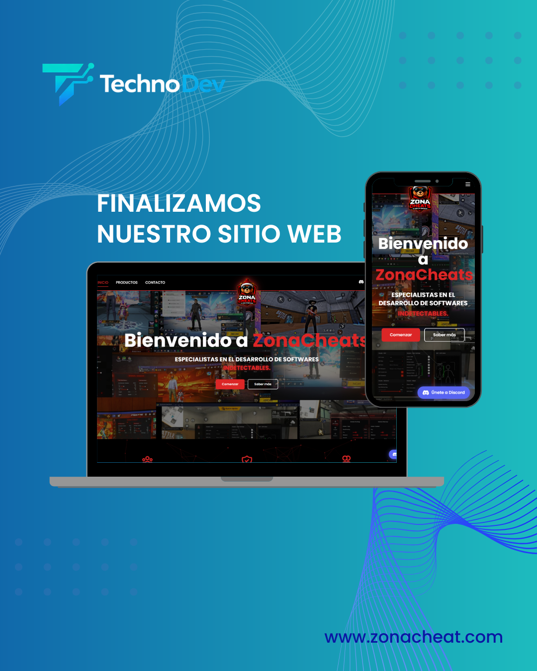 Mockup de ZonaCheat Landing Page